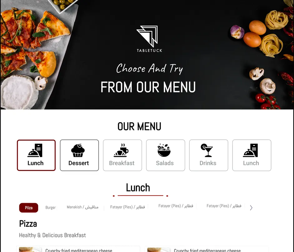 Digital Restaurants Menu Customization